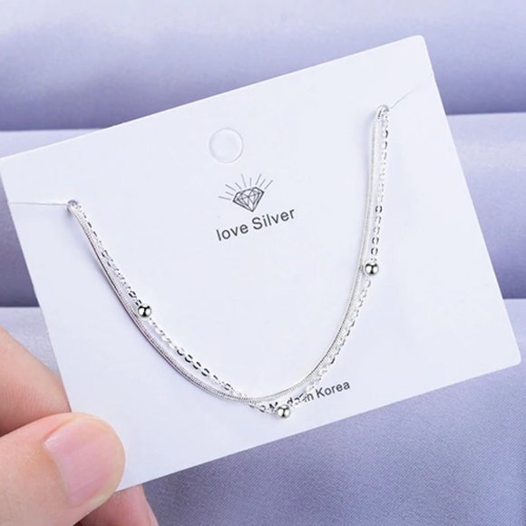 NEW 925 Sterling Silver Layered Bead Bracelet - Picture 6 of 9